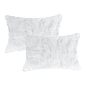 Natural Home Decor Classic Rabbit Pillow | 2-Piece | White | 12"x20"